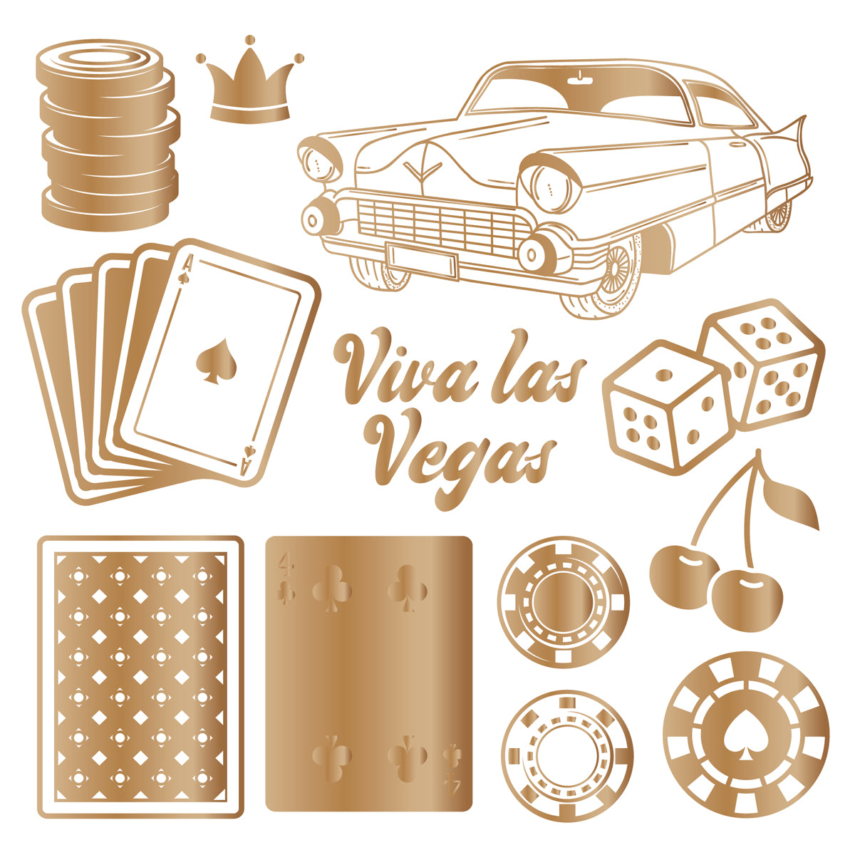 Vintage Vegas 6”x6” Foil Transfers