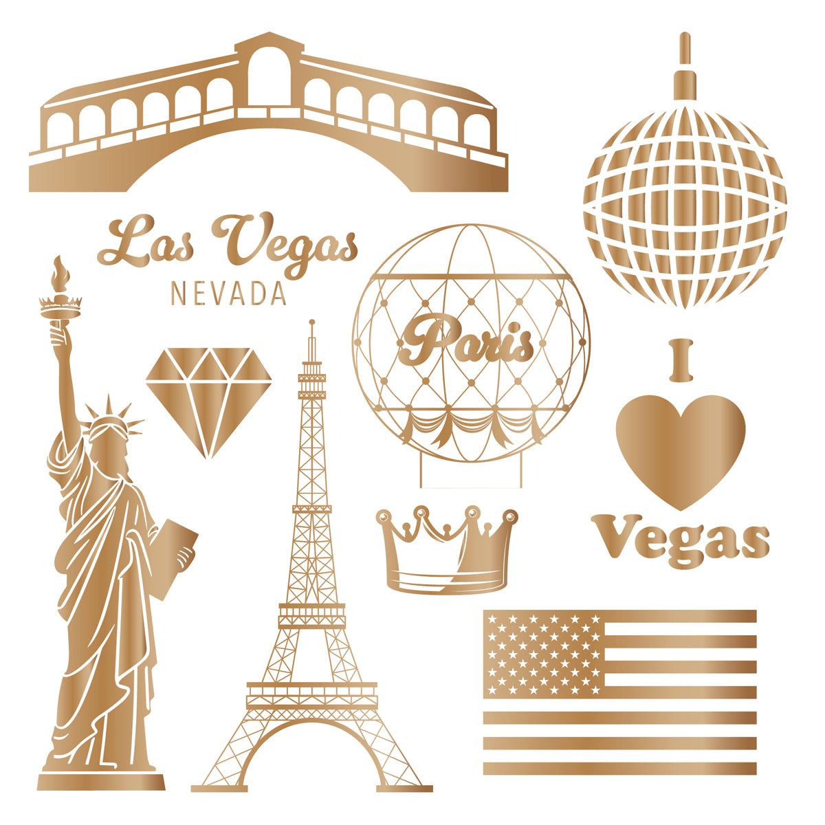 Vintage Vegas 6”x6” Foil Transfers