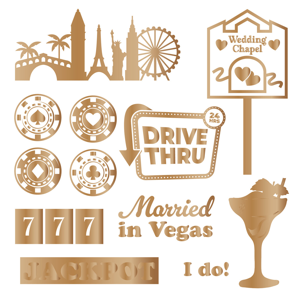 Vintage Vegas 6”x6” Foil Transfers