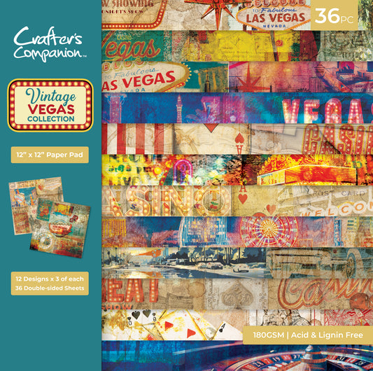 Vintage Vegas 12”x12” Paper Pad