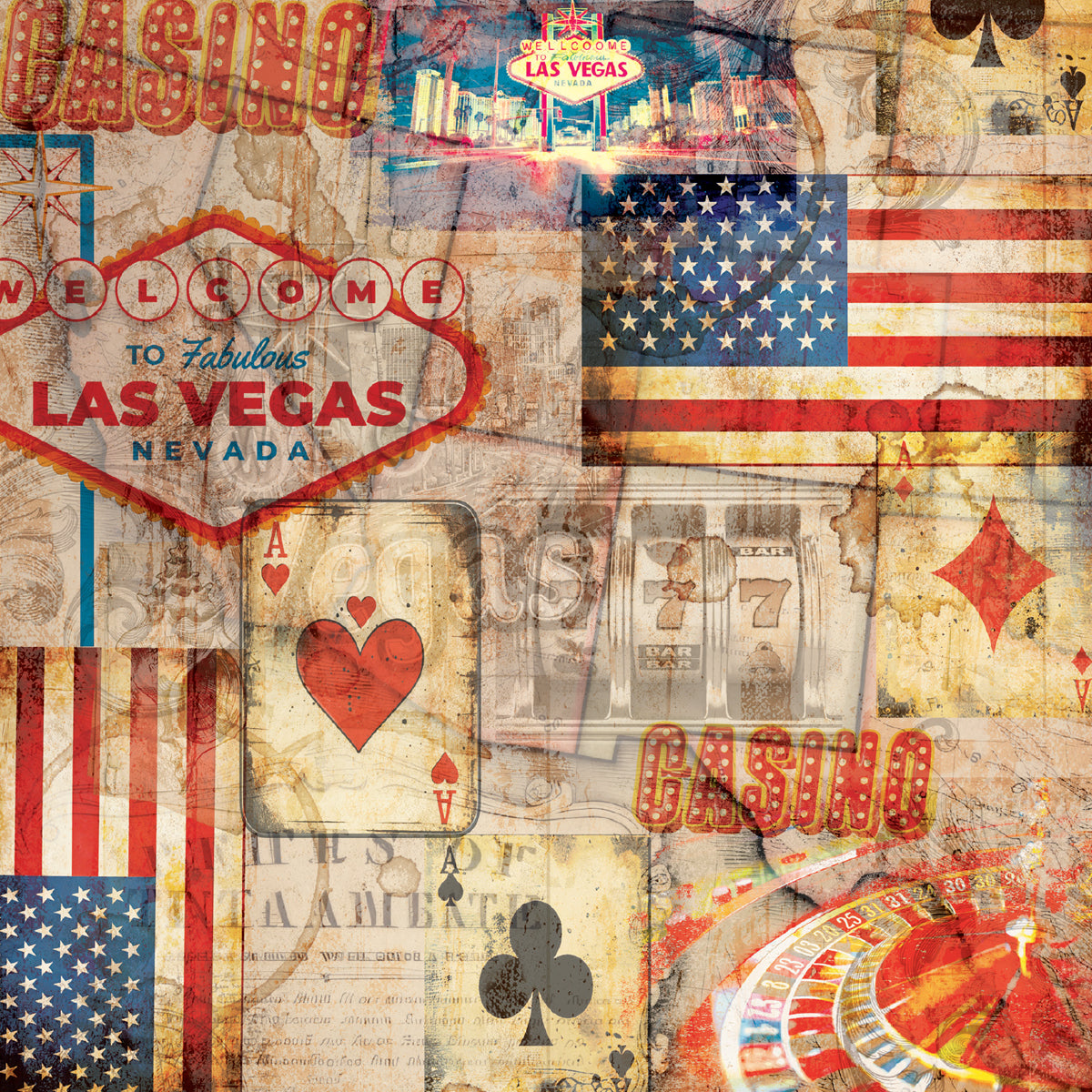 Vintage Vegas 12”x12” Paper Pad