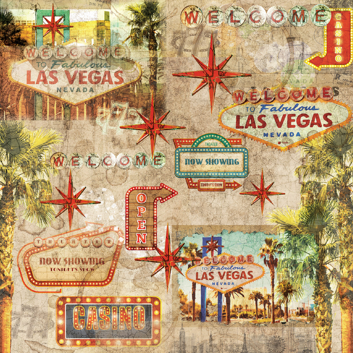 Vintage Vegas 12”x12” Paper Pad