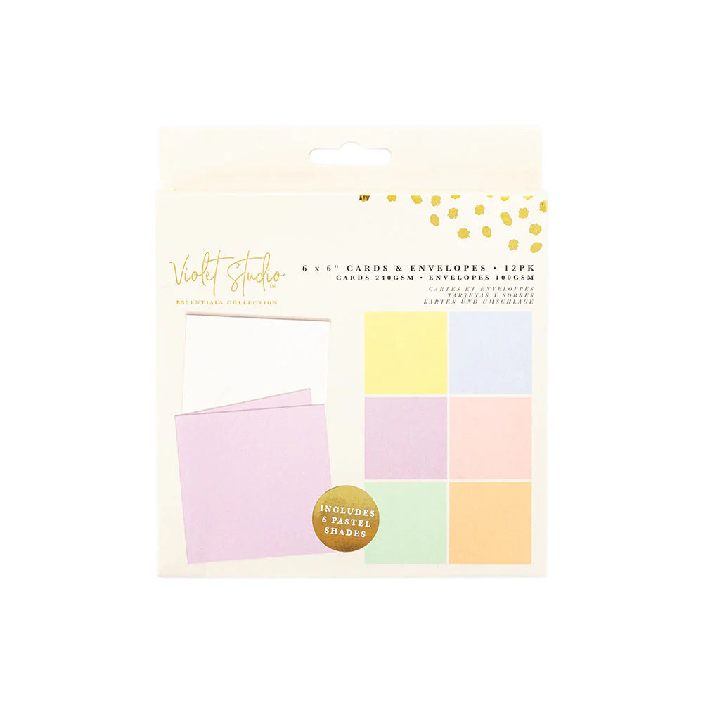 Violet Studios 6 x 6 Card Blanks - Pastels 12 pack
