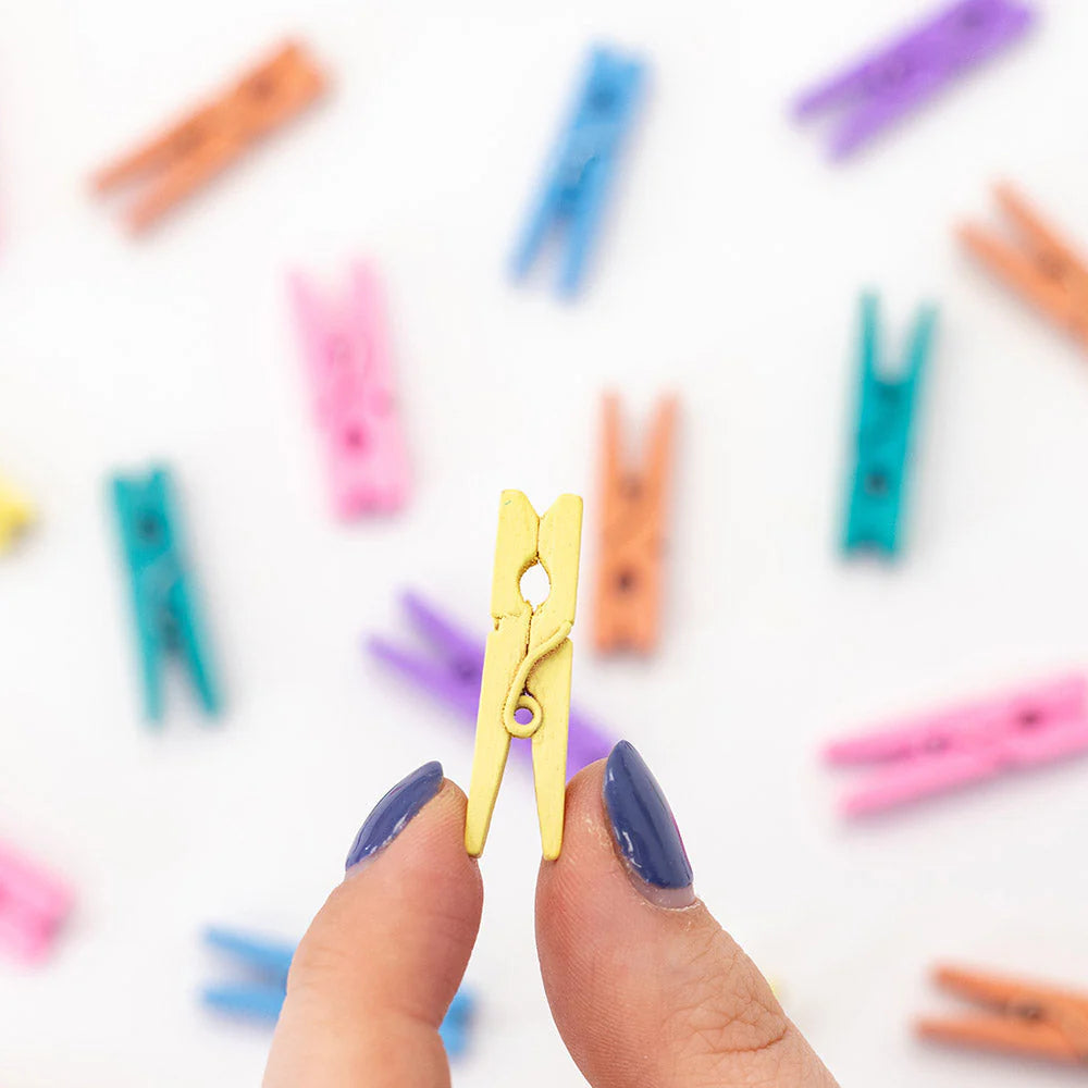 Violet Studios Mini Pegs Jar - Pastels - 30pcs