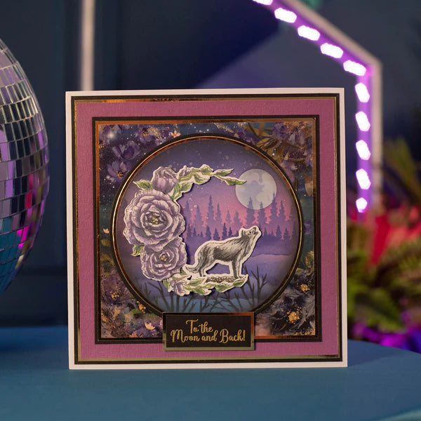 Sheena Douglass Bella Luna Stamp and Die - Floral Crescent