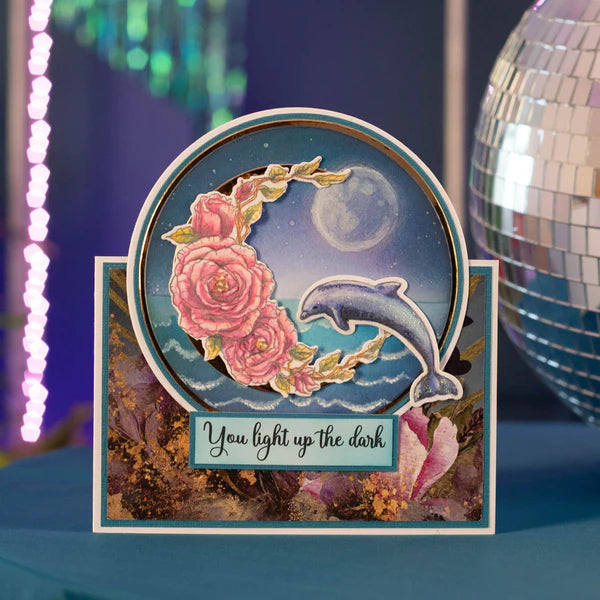 Sheena Douglass Bella Luna Stamp and Die - Floral Crescent