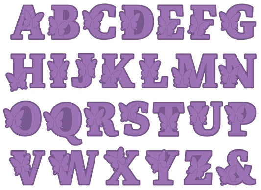 Gemini Expressions Die - Butterfly Alphabet Uppercase Letters