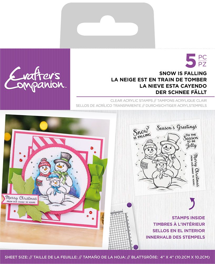 Crafters Companion 4 x 4 Clear Acrylic Stamp Set - Snow is Falling