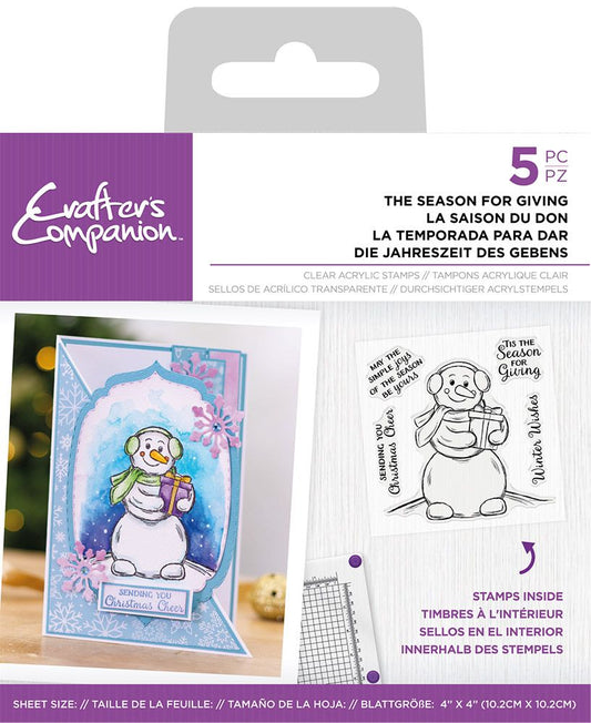 Crafters Companion 4 x 4 Clear Acrylic Stamp Set - The Season for Giving