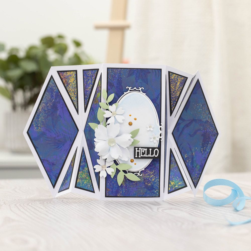 Crafters Companion Shaped Concept Card Bases & Envelopes - Double Diamond Fan Fold Card