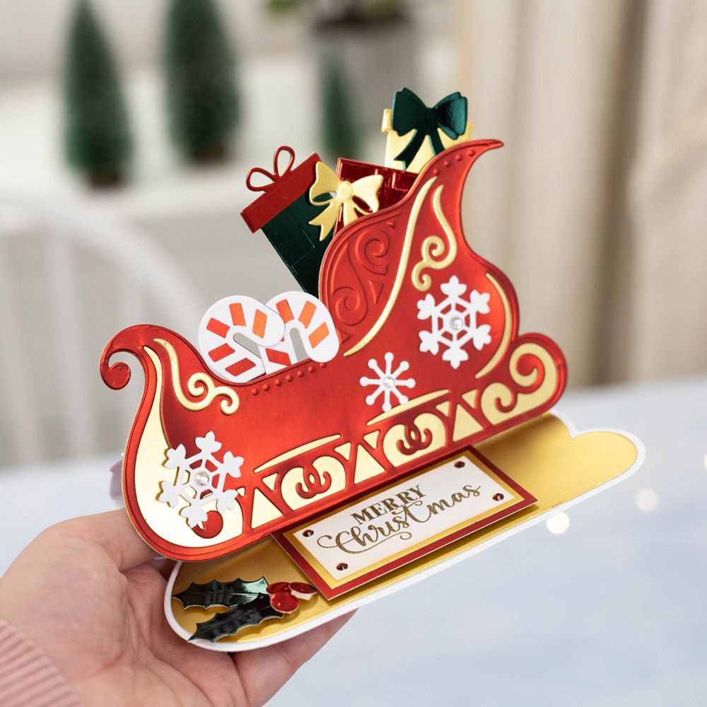 Crafter’s Companion 3 in 1 Create-a-Card Die - Christmas Sleigh