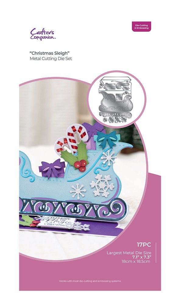 Crafter’s Companion 3 in 1 Create-a-Card Die - Christmas Sleigh
