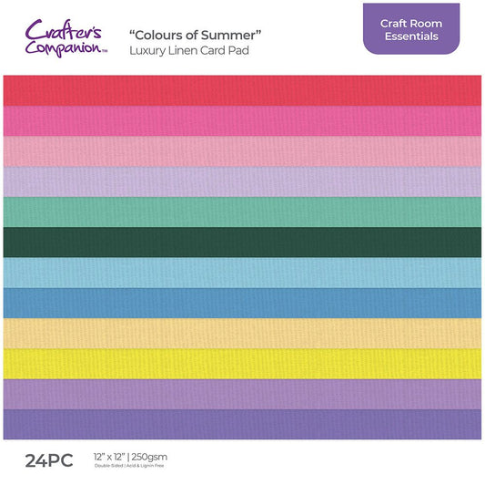 Crafters Companion 12" x 12" Linen Pad - Colours of Summer