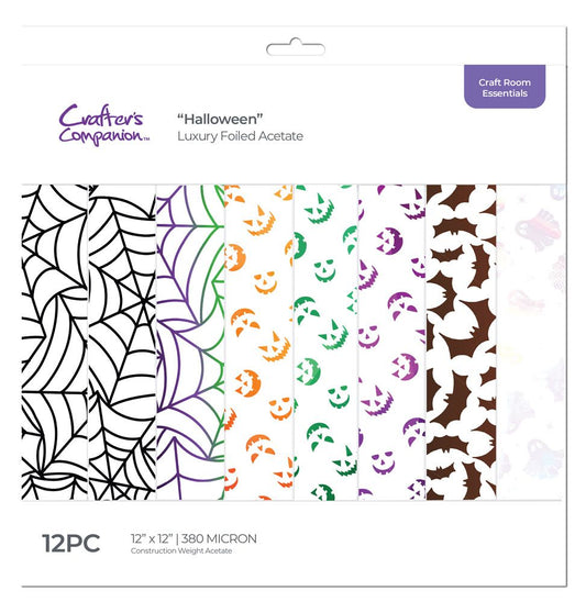 Crafters Companion Luxury Foiled Acetate Pack - Halloween