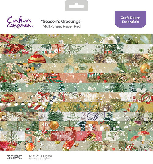 Crafters Companion 12x12" Paper Pad - Seasons Greetings