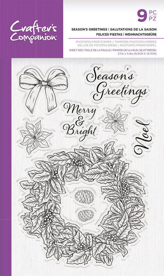 Crafters Companion Photopolymer Stamp - Seasons Greetings
