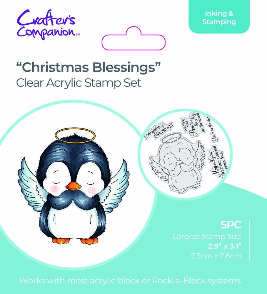 Crafters Companion Cute Penguin Stamps - Christmas Blessings