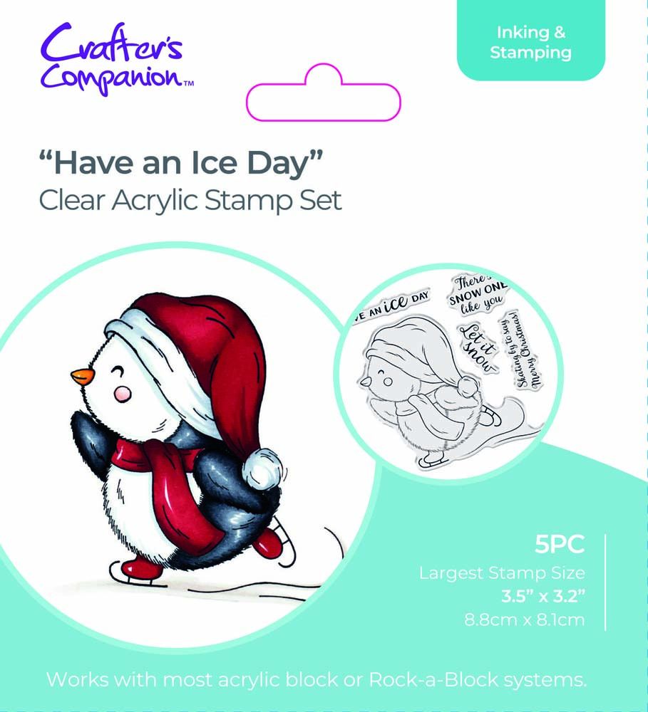 Crafters Companion Cute Penguin Stamps - Have an Ice Day