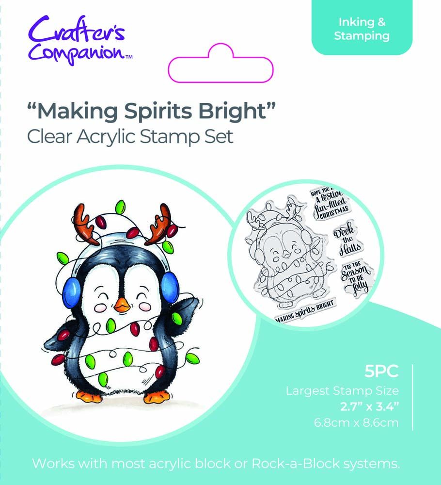 Crafters Companion Cute Penguin Stamps - Making Spirits Bright