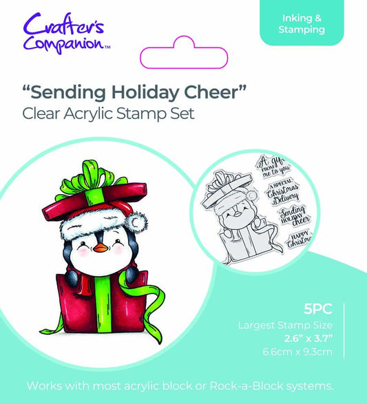 Crafters Companion Cute Penguin Stamps - Sending Holiday Cheer