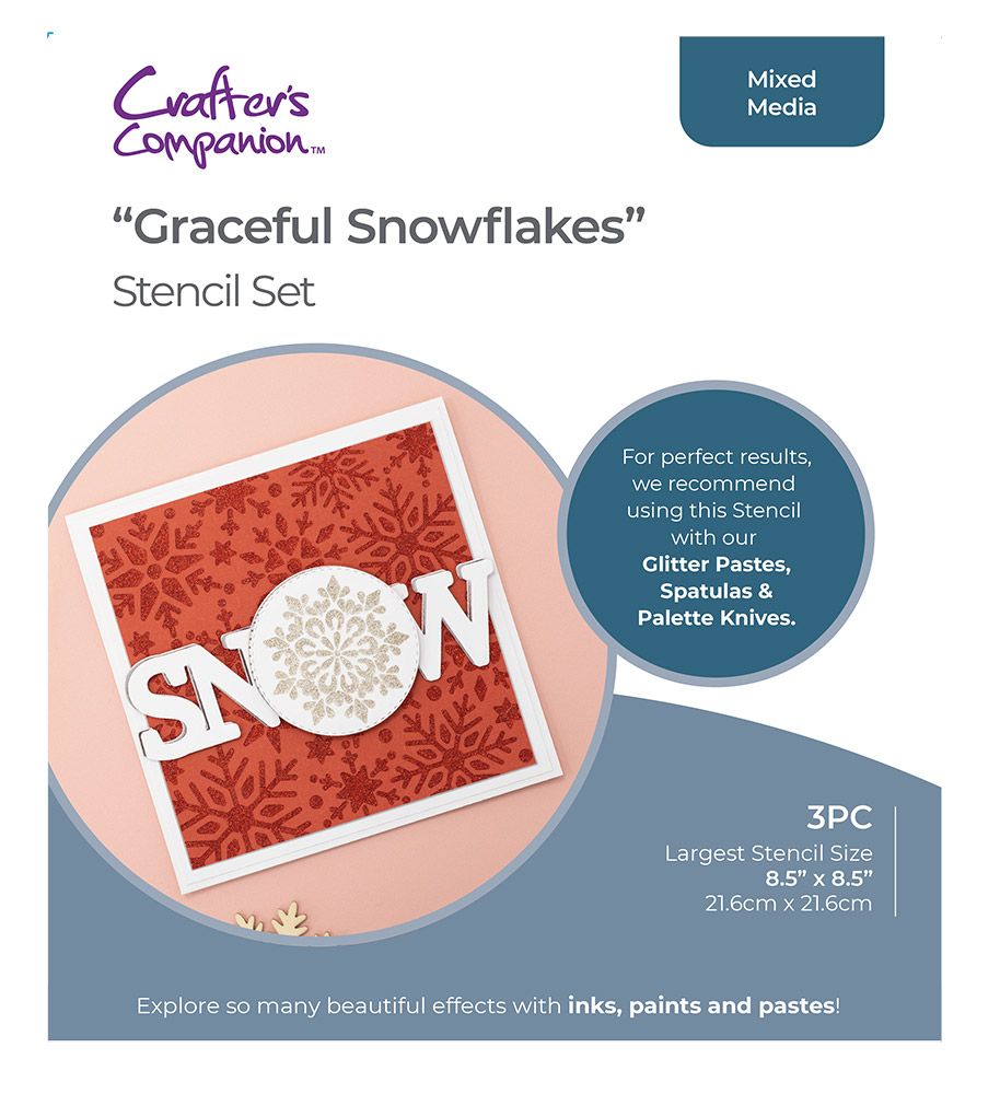 Crafters Companion Stencil Set - Graceful Snowflakes