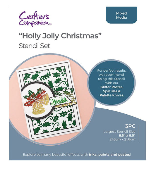 Crafters Companion Stencil Set - Holly Jolly Christmas