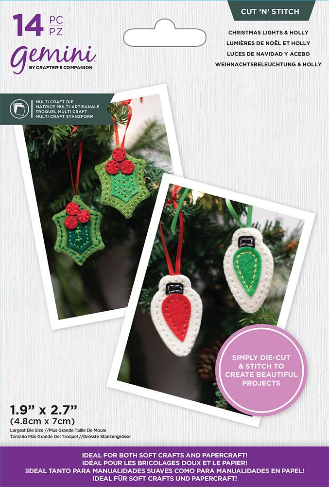 Gemini - Multi Media Dies - Cut ‘N’ Stitch Christmas Light & Holly