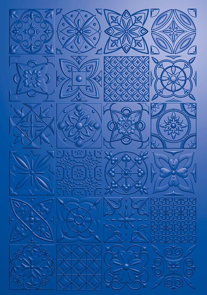 Mediterranean Dreams 5" x 7” 3D Embossing Folder - Decorative Tiles