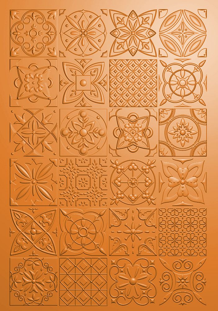 Mediterranean Dreams 5" x 7” 3D Embossing Folder - Decorative Tiles