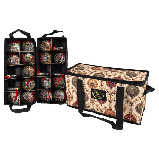 Craft Buddy Crystal Art® Fillable Christmas Hanging Ornaments with Festive Storage Case - Set of 2