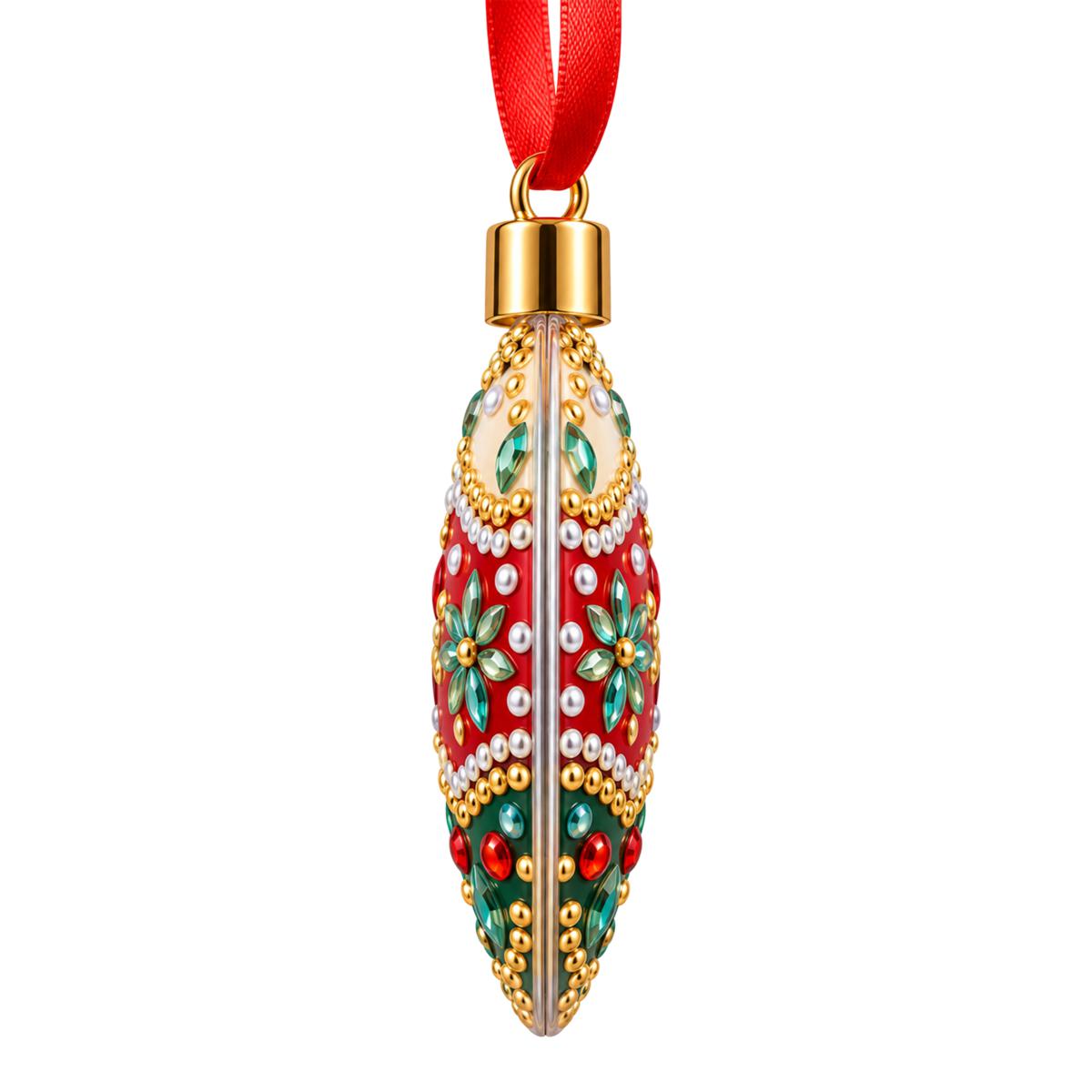 Craft Buddy Crystal Art® Fillable Christmas Hanging Ornaments with Festive Storage Case - Set of 2