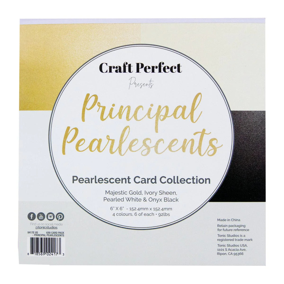 Craft Perfect 6x6" Principal Pearlescent Cardstock Pad