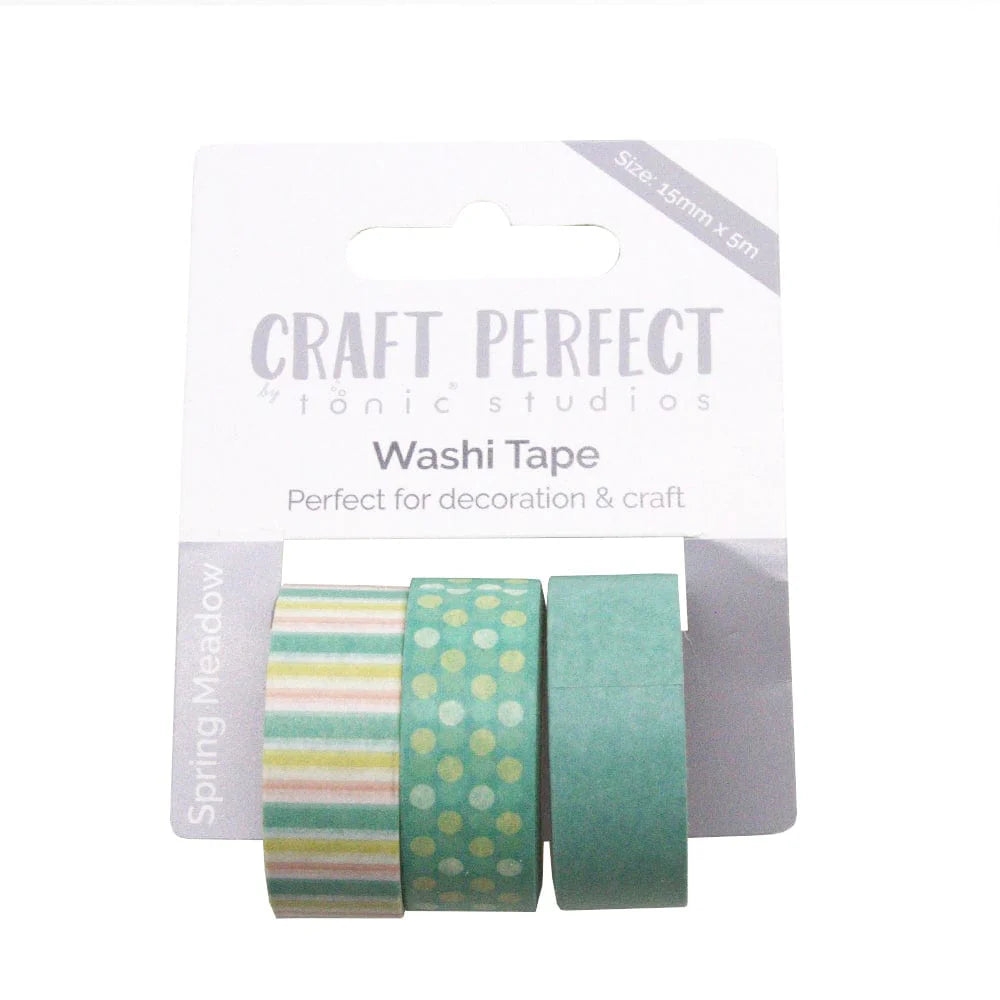 Craft Perfect - Washi Tape - Spring Meadow - (15mm/5m) - 3 Rolls