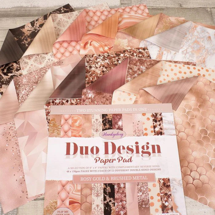 Duo Design Paper Pads - Rosy Gold & Brushed Metal