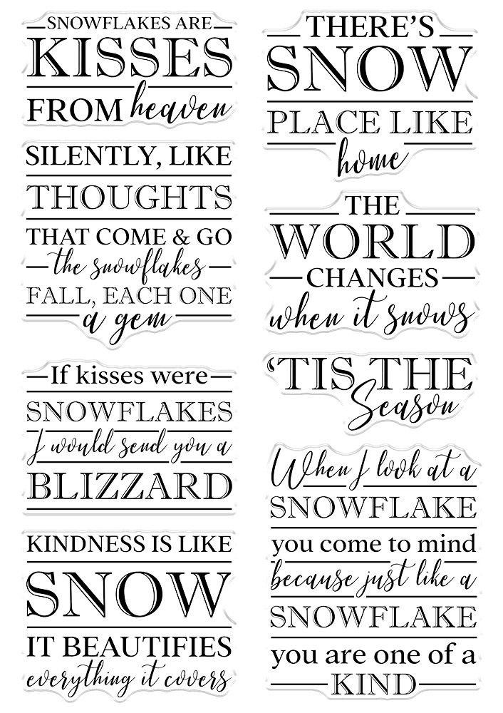 Crafters Companion Clear Acrylic Stamps - Snowflakes are Kisses