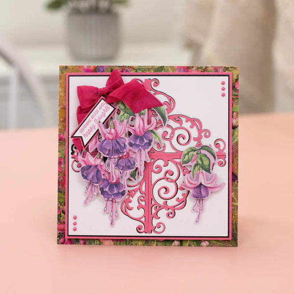 Nature's Garden - Fabulous Fuchsia - Metal Die - Flourishing Swirl Corner
