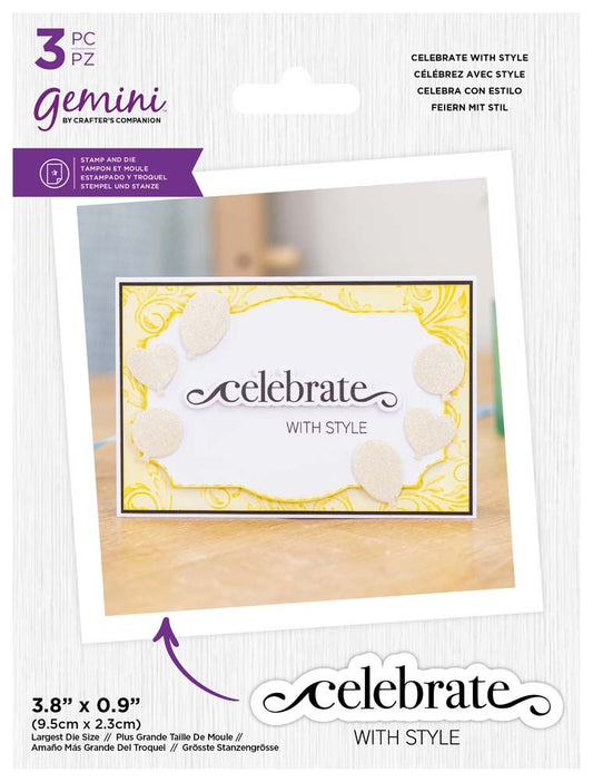 Gemini- Stamp And Die- Fancy Sentiments -Celebrate With Style