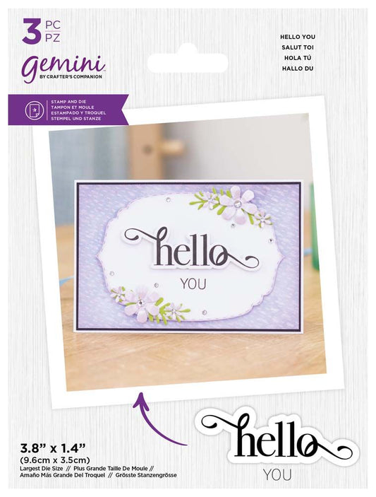 Gemini Christmas Fancy Sentiments Stamp and Die - Hello You