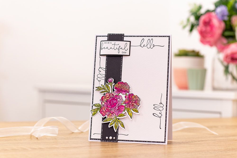 Crafters Companion Clear Acrylic Stamps - Peony Blooms