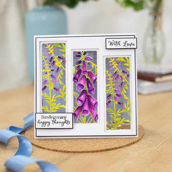 Gemini Floral Panel Create-a-Card Die - Foxglove