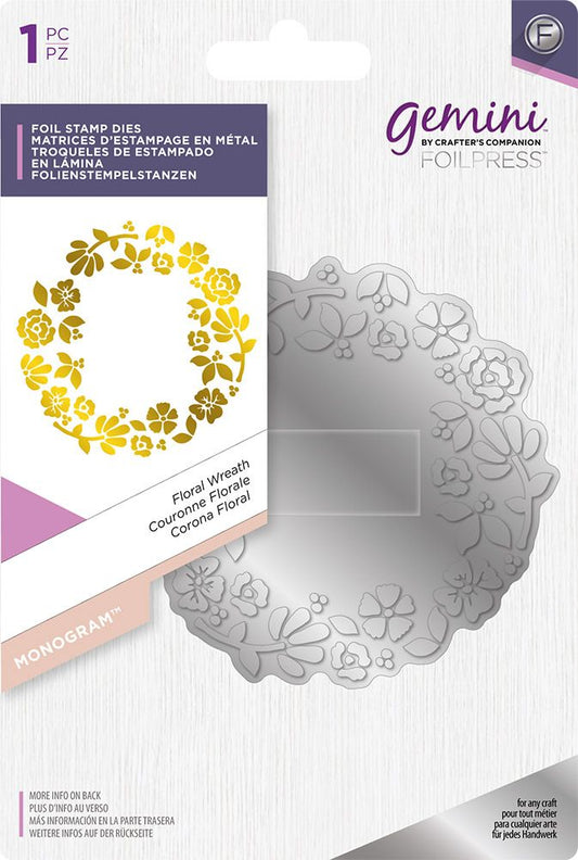Gemini - Monogram Foil Stamp - Floral Wreath