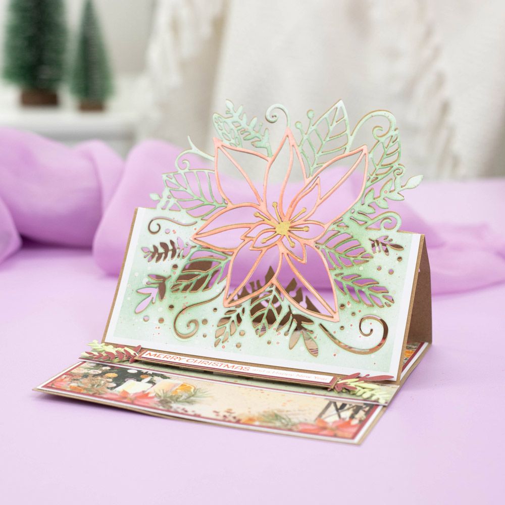 Gemini Half Create a Card Die - Joyous Poinsettia