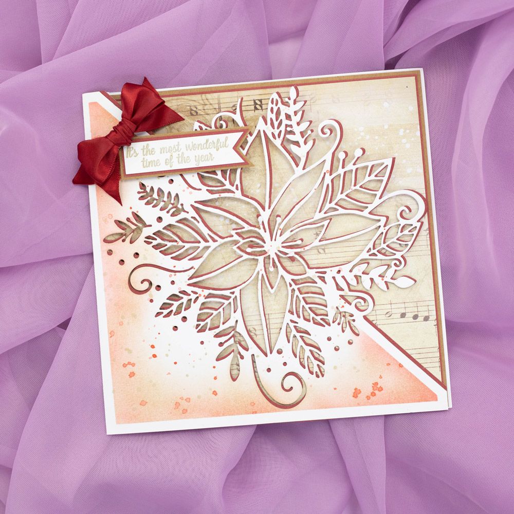 Gemini Half Create a Card Die - Joyous Poinsettia