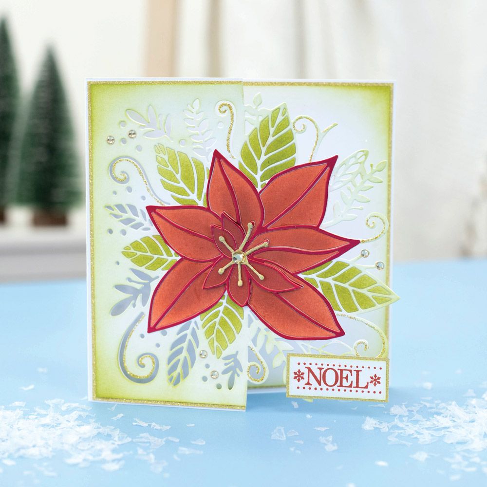 Gemini Half Create a Card Die - Joyous Poinsettia