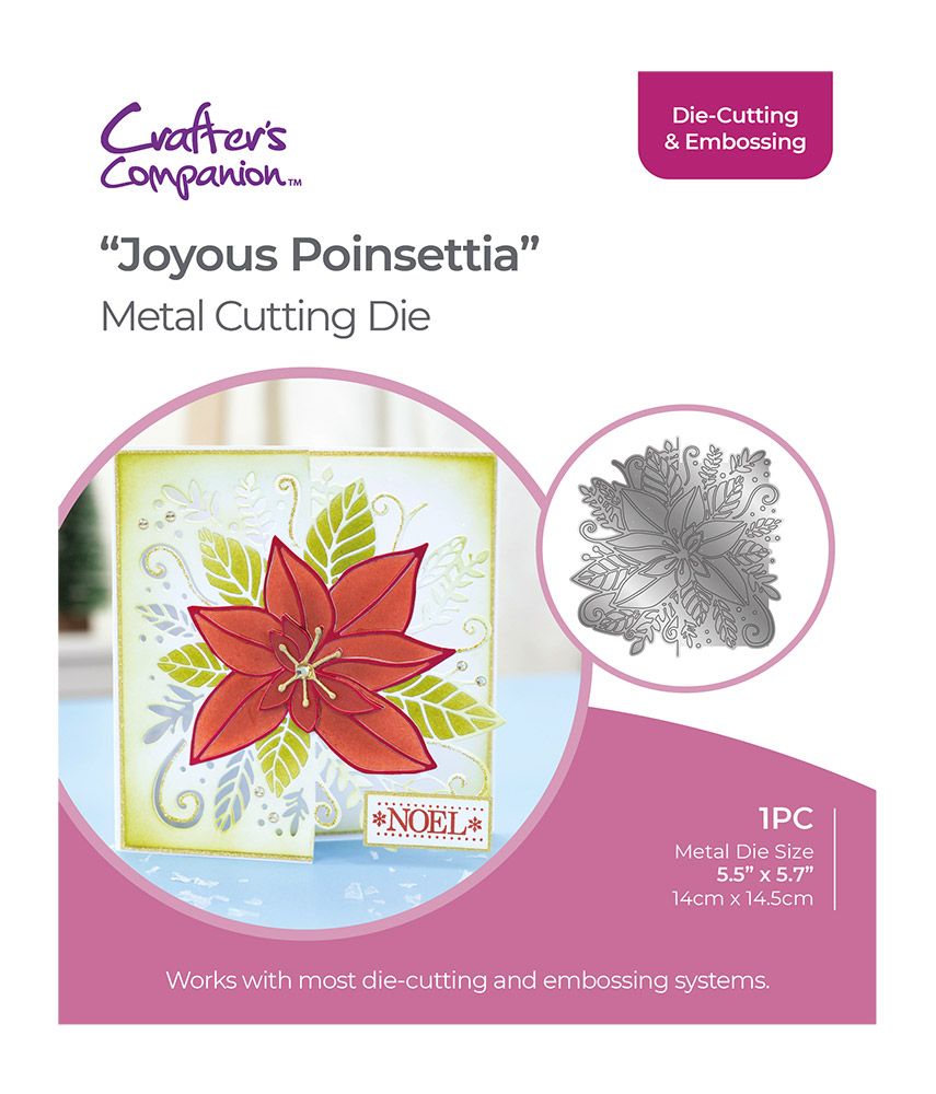 Gemini Half Create a Card Die - Joyous Poinsettia