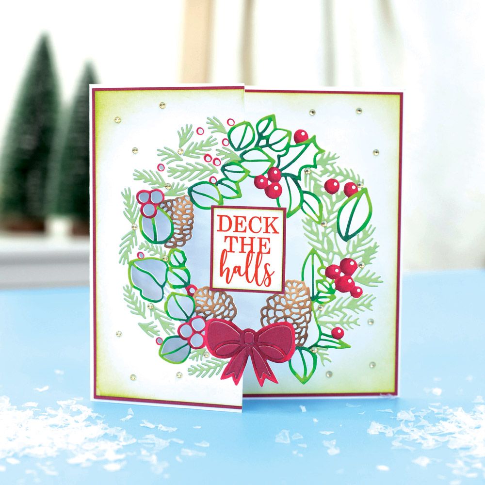 Gemini Half Create a Card Die - Yuletide Wreath