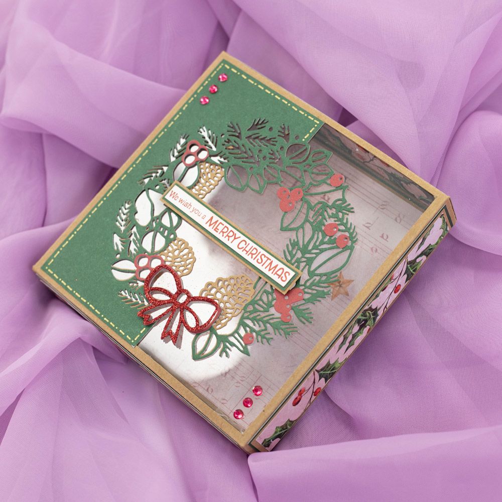 Gemini Half Create a Card Die - Yuletide Wreath