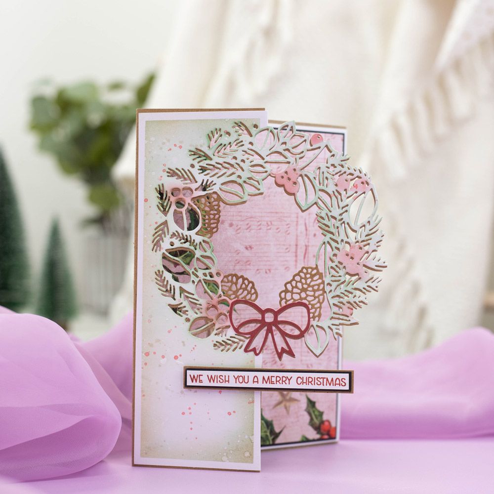 Gemini Half Create a Card Die - Yuletide Wreath
