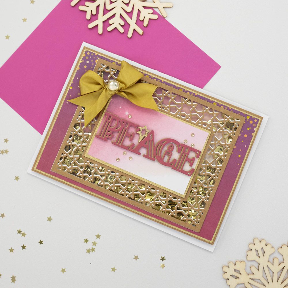 Gemini Festive Frames & Sentiments Die- Peace at Christmas