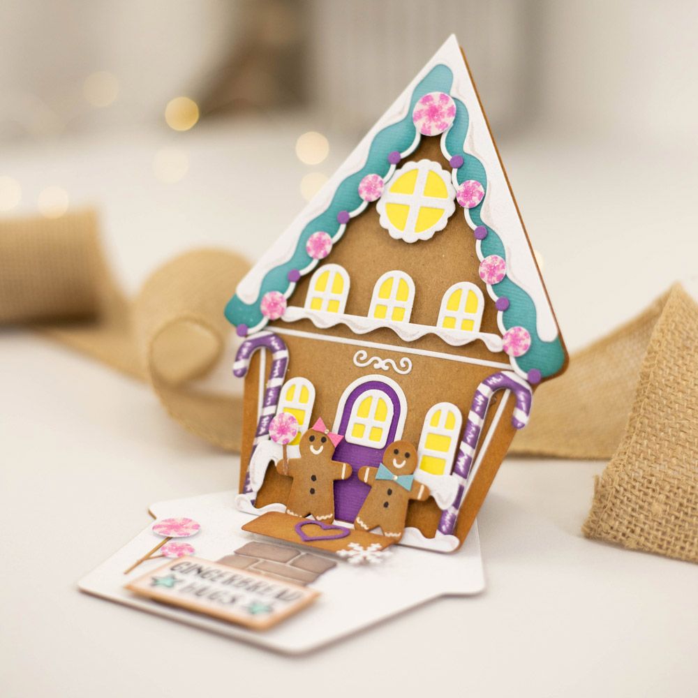 Gemini Shaped Card Base Stamp & Die - Gingerbread House